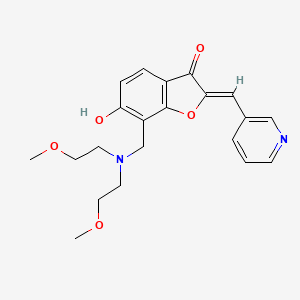 molecular formula C21H24N2O5 B2391199 (Z)-7-((bis(2-methoxyethyl)amino)methyl)-6-hydroxy-2-(pyridin-3-ylmethylene)benzofuran-3(2H)-one CAS No. 896081-93-9