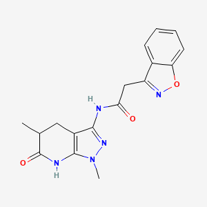 molecular formula C17H17N5O3 B2391205 2-(benzo[d]isoxazol-3-yl)-N-(1,5-dimethyl-6-oxo-4,5,6,7-tetrahydro-1H-pyrazolo[3,4-b]pyridin-3-yl)acetamide CAS No. 1171230-17-3