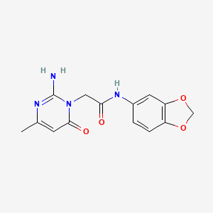 2-[2-amino-4-methyl-6-oxo-1(6H)-pyrimidinyl]-N~1~-(1,3-benzodioxol-5-yl)acetamide