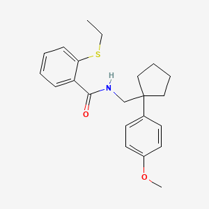 molecular formula C22H27NO2S B2391211 2-(ethylthio)-N-((1-(4-methoxyphenyl)cyclopentyl)methyl)benzamide CAS No. 1208921-79-2