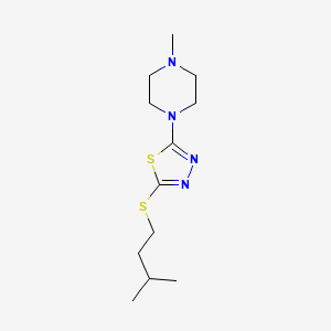 molecular formula C12H22N4S2 B2391212 2-(Isopentylthio)-5-(4-methylpiperazin-1-yl)-1,3,4-thiadiazole CAS No. 1105220-96-9