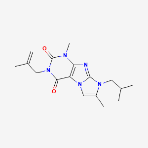 molecular formula C17H23N5O2 B2391216 8-isobutyl-1,7-dimethyl-3-(2-methylallyl)-1H-imidazo[2,1-f]purine-2,4(3H,8H)-dione CAS No. 924779-07-7