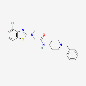 molecular formula C22H25ClN4OS B2391217 N-(1-benzylpiperidin-4-yl)-2-((4-chlorobenzo[d]thiazol-2-yl)(methyl)amino)acetamide CAS No. 1396876-59-7