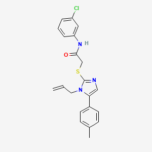 molecular formula C21H20ClN3OS B2391219 2-((1-allyl-5-(p-tolyl)-1H-imidazol-2-yl)thio)-N-(3-chlorophenyl)acetamide CAS No. 1207004-55-4