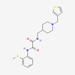 molecular formula C20H25N3O2S2 B2391220 N1-(2-(methylthio)phenyl)-N2-((1-(thiophen-3-ylmethyl)piperidin-4-yl)methyl)oxalamide CAS No. 1235143-10-8