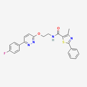 molecular formula C23H19FN4O2S B2391225 N-(2-((6-(4-氟苯基)吡啶并嘧啶-3-基)氧基)乙基)-4-甲基-2-苯基噻唑-5-甲酰胺 CAS No. 920249-18-9