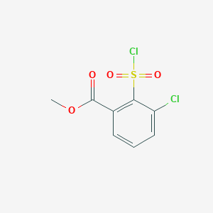 molecular formula C8H6Cl2O4S B2391228 Methyl 3-chloro-2-(chlorosulfonyl)benzoate CAS No. 99943-42-7