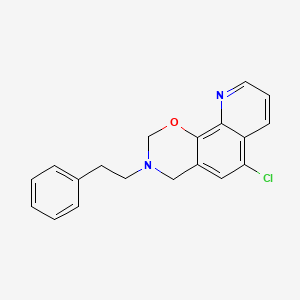 molecular formula C19H17ClN2O B2391230 6-chloro-3-phenethyl-3,4-dihydro-2H-[1,3]oxazino[5,6-h]quinoline CAS No. 501017-82-9