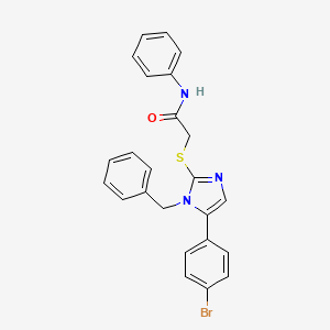 molecular formula C24H20BrN3OS B2391232 2-((1-benzyl-5-(4-bromophenyl)-1H-imidazol-2-yl)thio)-N-phenylacetamide CAS No. 1206989-59-4