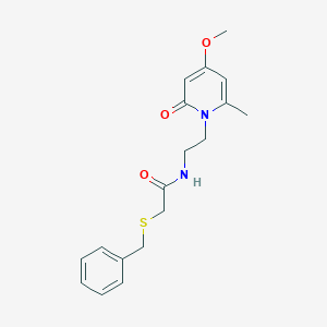 molecular formula C18H22N2O3S B2391233 2-(benzylthio)-N-(2-(4-methoxy-6-methyl-2-oxopyridin-1(2H)-yl)ethyl)acetamide CAS No. 1903265-77-9