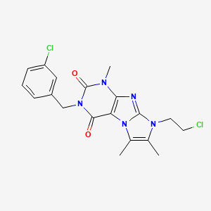 molecular formula C19H19Cl2N5O2 B2391238 3-(3-chlorobenzyl)-8-(2-chloroethyl)-1,6,7-trimethyl-1H-imidazo[2,1-f]purine-2,4(3H,8H)-dione CAS No. 922471-70-3