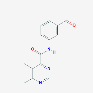 molecular formula C15H15N3O2 B2391243 N-(3-Acetylphenyl)-5,6-dimethylpyrimidine-4-carboxamide CAS No. 2415518-85-1