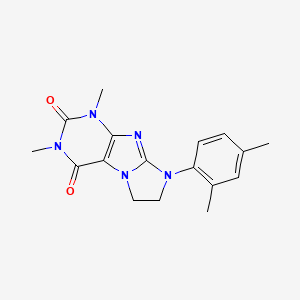 molecular formula C17H19N5O2 B2391251 6-(2,4-Dimethylphenyl)-2,4-dimethyl-7,8-dihydropurino[7,8-a]imidazole-1,3-dione CAS No. 919013-27-7