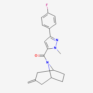 (3-(4-fluorophenyl)-1-methyl-1H-pyrazol-5-yl)((1R,5S)-3-methylene-8-azabicyclo[3.2.1]octan-8-yl)methanone