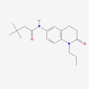 molecular formula C18H26N2O2 B2391255 3,3-dimethyl-N-(2-oxo-1-propyl-1,2,3,4-tetrahydroquinolin-6-yl)butanamide CAS No. 951505-46-7