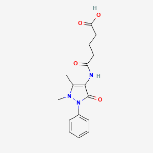 molecular formula C16H19N3O4 B2391258 5-[(1,5-dimethyl-3-oxo-2-phenyl-2,3-dihydro-1H-pyrazol-4-yl)amino]-5-oxopentanoic acid CAS No. 37833-20-8