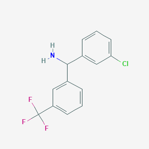 molecular formula C14H11ClF3N B2391261 (3-Chlorophenyl)(3-(trifluoromethyl)phenyl)methanamine CAS No. 1021127-59-2