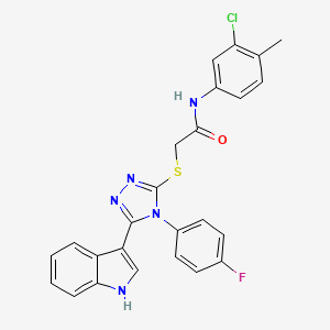 N-(3-chloro-4-methylphenyl)-2-((4-(4-fluorophenyl)-5-(1H-indol-3-yl)-4H-1,2,4-triazol-3-yl)thio)acetamide