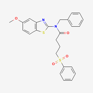 4-(benzenesulfonyl)-N-benzyl-N-(5-methoxy-1,3-benzothiazol-2-yl)butanamide