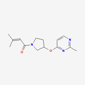 3-Methyl-1-{3-[(2-methylpyrimidin-4-yl)oxy]pyrrolidin-1-yl}but-2-en-1-one