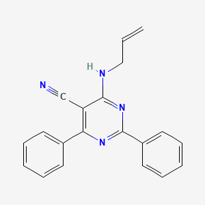 molecular formula C20H16N4 B2391287 4-(Allylamino)-2,6-diphenyl-5-pyrimidinecarbonitrile CAS No. 320418-31-3