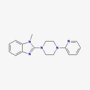 molecular formula C17H19N5 B2391294 1-Methyl-2-(4-pyridin-2-ylpiperazin-1-yl)benzimidazole CAS No. 2320923-51-9