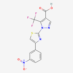 1-[4-(3-nitrophenyl)-1,3-thiazol-2-yl]-5-(trifluoromethyl)-1H-pyrazole-4-carboxylic acid