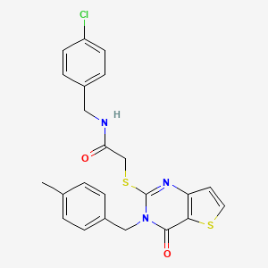 molecular formula C23H20ClN3O2S2 B2391304 N-(4-chlorobenzyl)-2-{[3-(4-methylbenzyl)-4-oxo-3,4-dihydrothieno[3,2-d]pyrimidin-2-yl]sulfanyl}acetamide CAS No. 894241-63-5