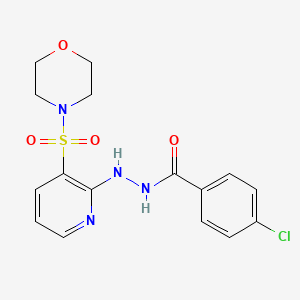 molecular formula C16H17ClN4O4S B2391312 4-chloro-N'-[3-(morpholin-4-ylsulfonyl)pyridin-2-yl]benzohydrazide CAS No. 1774905-64-4