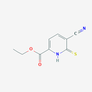 molecular formula C9H8N2O2S B2391314 Ethyl 5-cyano-6-sulfanylpyridine-2-carboxylate CAS No. 929975-82-6