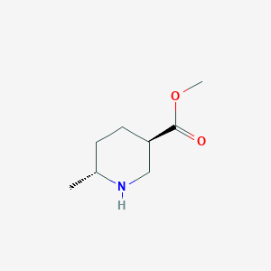 molecular formula C8H15NO2 B2391319 trans-3-Piperidinecarboxylic acid, 6-methyl-, methyl ester CAS No. 1009376-87-7