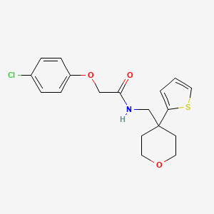2-(4-chlorophenoxy)-N-((4-(thiophen-2-yl)tetrahydro-2H-pyran-4-yl)methyl)acetamide