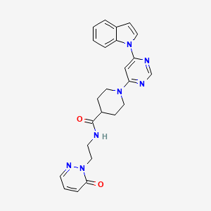 1-(6-(1H-indol-1-yl)pyrimidin-4-yl)-N-(2-(6-oxopyridazin-1(6H)-yl)ethyl)piperidine-4-carboxamide