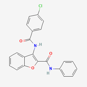molecular formula C22H15ClN2O3 B2391331 3-(4-chlorobenzamido)-N-phenylbenzofuran-2-carboxamide CAS No. 160461-30-3