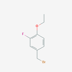 molecular formula C9H10BrFO B2391333 4-(Bromomethyl)-1-ethoxy-2-fluorobenzene CAS No. 1441070-49-0