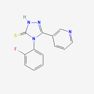 molecular formula C13H9FN4S B2391338 4-(2-fluorophenyl)-5-(pyridin-3-yl)-4H-1,2,4-triazole-3-thiol CAS No. 722465-56-7