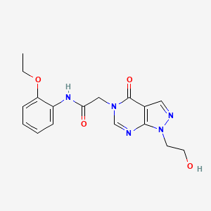 molecular formula C17H19N5O4 B2391342 N-(2-ethoxyphenyl)-2-[1-(2-hydroxyethyl)-4-oxopyrazolo[3,4-d]pyrimidin-5-yl]acetamide CAS No. 900011-39-4