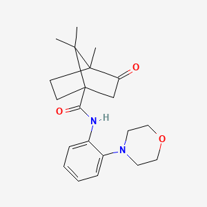 molecular formula C21H28N2O3 B2391347 N-(2-吗啉-4-基苯基)(4,7,7-三甲基-3-氧代双环[2.2.1]庚基)甲酰胺 CAS No. 505060-42-4