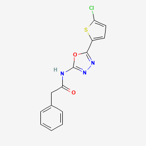 molecular formula C14H10ClN3O2S B2391356 N-(5-(5-氯噻吩-2-基)-1,3,4-恶二唑-2-基)-2-苯乙酰胺 CAS No. 888410-79-5