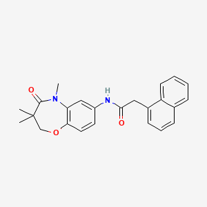 molecular formula C24H24N2O3 B2391362 2-(naphthalen-1-yl)-N-(3,3,5-trimethyl-4-oxo-2,3,4,5-tetrahydrobenzo[b][1,4]oxazepin-7-yl)acetamide CAS No. 921836-70-6