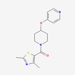 molecular formula C16H19N3O2S B2391364 (2,4-Dimethylthiazol-5-yl)(4-(pyridin-4-yloxy)piperidin-1-yl)methanone CAS No. 2034495-87-7