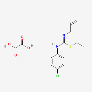 molecular formula C14H17ClN2O4S B2391368 N'-(4-chlorophenyl)-N-(prop-2-en-1-yl)(ethylsulfanyl)methanimidamide; oxalic acid CAS No. 380491-50-9