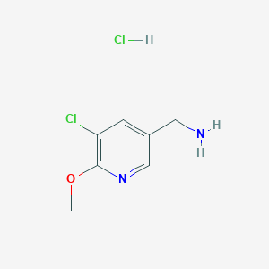 molecular formula C7H10Cl2N2O B2391381 (5-Chloro-6-methoxypyridin-3-yl)methanamine hydrochloride CAS No. 1820703-71-6