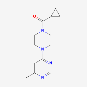 molecular formula C13H18N4O B2391383 4-(4-环丙烷羰基哌嗪-1-基)-6-甲基嘧啶 CAS No. 1909147-69-8