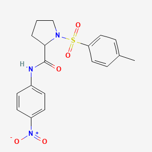 molecular formula C18H19N3O5S B2391384 1-(4-甲苯磺酰基)-N-(4-硝基苯基)吡咯烷-2-甲酰胺 CAS No. 1188362-76-6