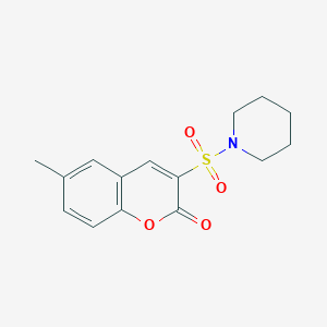 molecular formula C15H17NO4S B2391389 6-methyl-3-(piperidin-1-ylsulfonyl)-2H-chromen-2-one CAS No. 950281-53-5