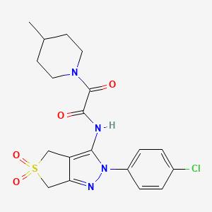 N-(2-(4-chlorophenyl)-5,5-dioxido-4,6-dihydro-2H-thieno[3,4-c]pyrazol-3-yl)-2-(4-methylpiperidin-1-yl)-2-oxoacetamide