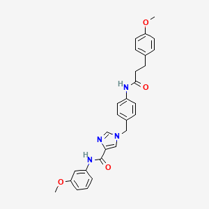 N-(3-methoxyphenyl)-1-(4-(3-(4-methoxyphenyl)propanamido)benzyl)-1H-imidazole-4-carboxamide