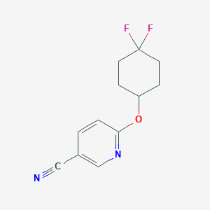 molecular formula C12H12F2N2O B2391397 6-[(4,4-Difluorocyclohexyl)oxy]pyridine-3-carbonitrile CAS No. 2197734-99-7