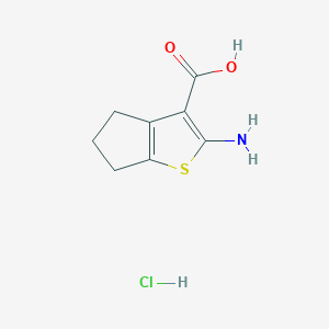 molecular formula C8H10ClNO2S B2391398 2-Amino-5,6-dihydro-4H-cyclopenta[b]thiophene-3-carboxylic acid;hydrochloride CAS No. 2287342-23-6